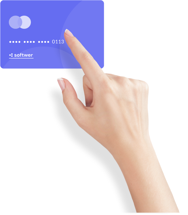 hand with card